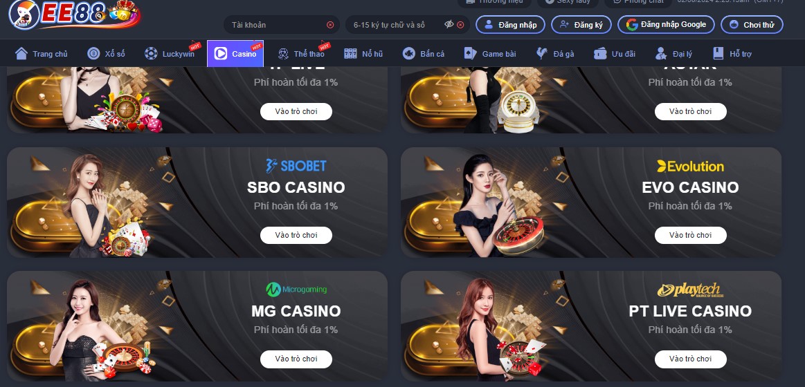 Các khuyến mãi dành cho người chơi Live Casino ee88